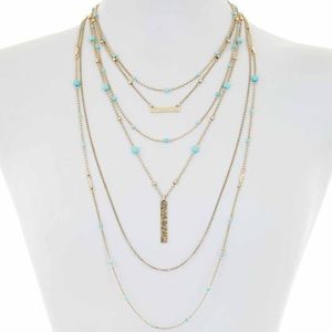 Lucky Brand Layered Gold Turquoise Necklace Nords